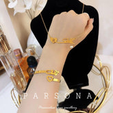 Golden Customize Name & Alphabet Bangle